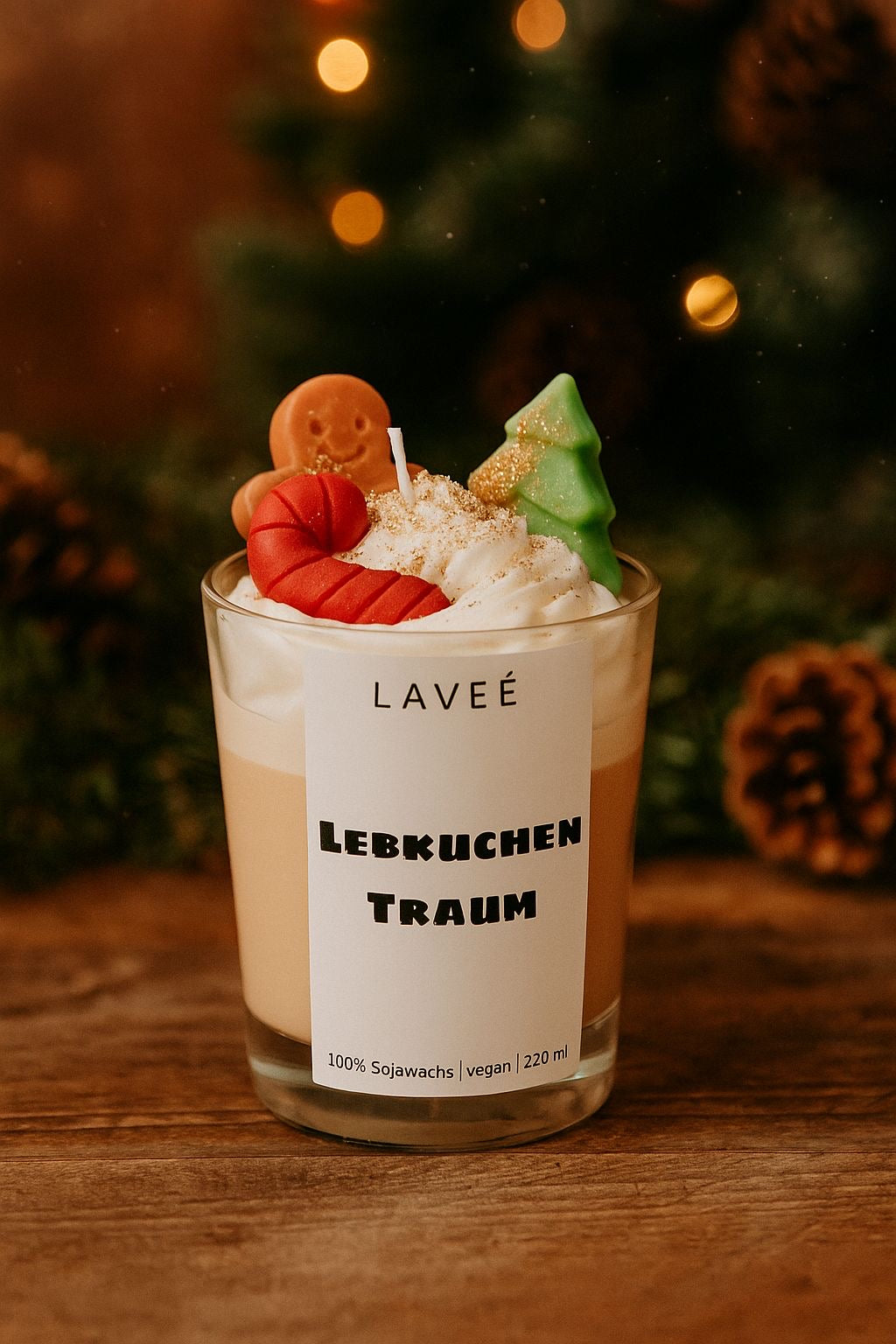 Weihnachtskerze „Lebkuchentraum“ braun | 230 ml